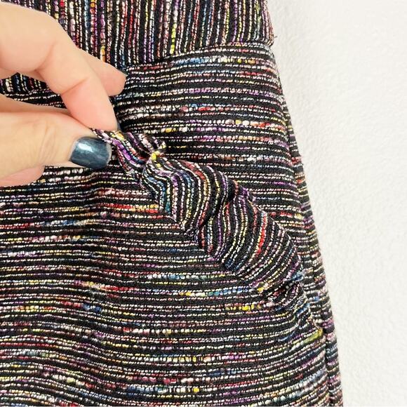 LOFT Tweed High Waist Short Skirt Pencil Straight Pockets Black Multi Color 6 - Picture 3 of 8